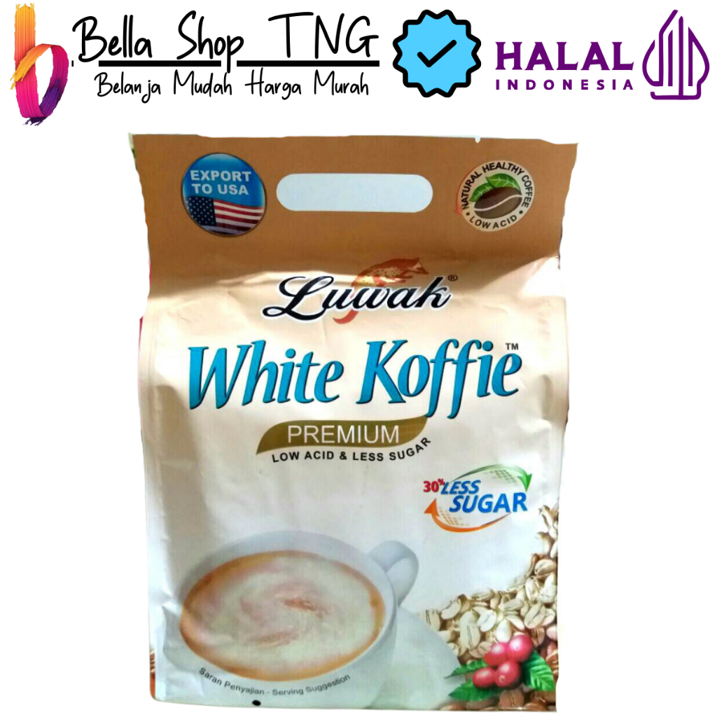 

Luwak White Koffie Premium Less Sugar 1 pak 9 sachet