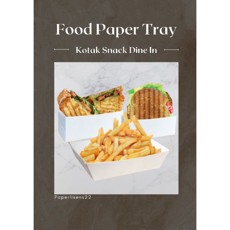 NEW (100PCS) KOTAK CUP KENTANG / FOOD PAPER TRAY / KOTAK TOAST / KOTAK SNACK / PAPER TRAY DINE IN
