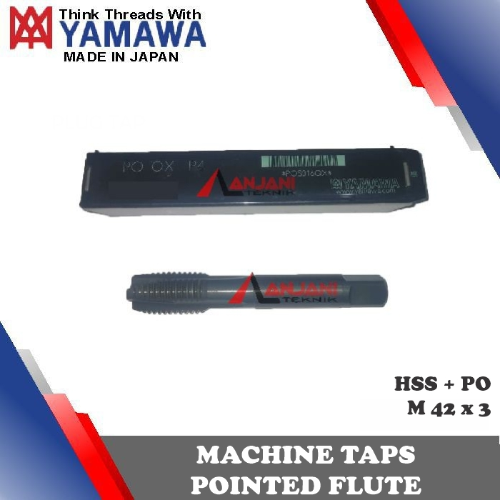 YAMAWA TAP MESIN LURUS HSS M 42 X 3 mm MACHINE TAPS PO POINTED 42X3 / M42 x 3 / M42x3