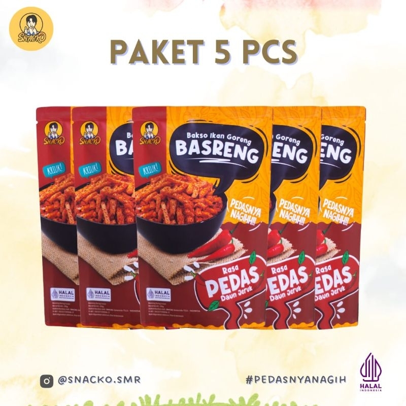 

PAKET 5 PCS SNACKO BASRENG PEDAS DAUN JERUK