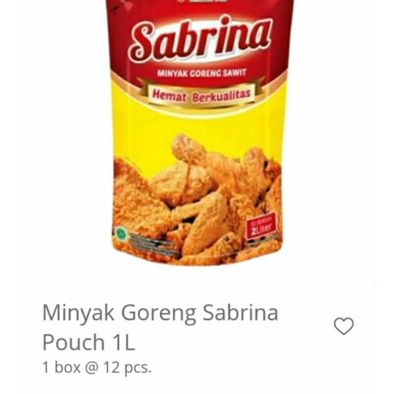 

Minyak Goreng Sabrina 1L