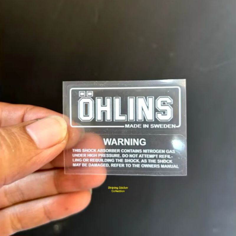 Sticker Shock Shockbreaker tabung OHLINS Bahan Transparan