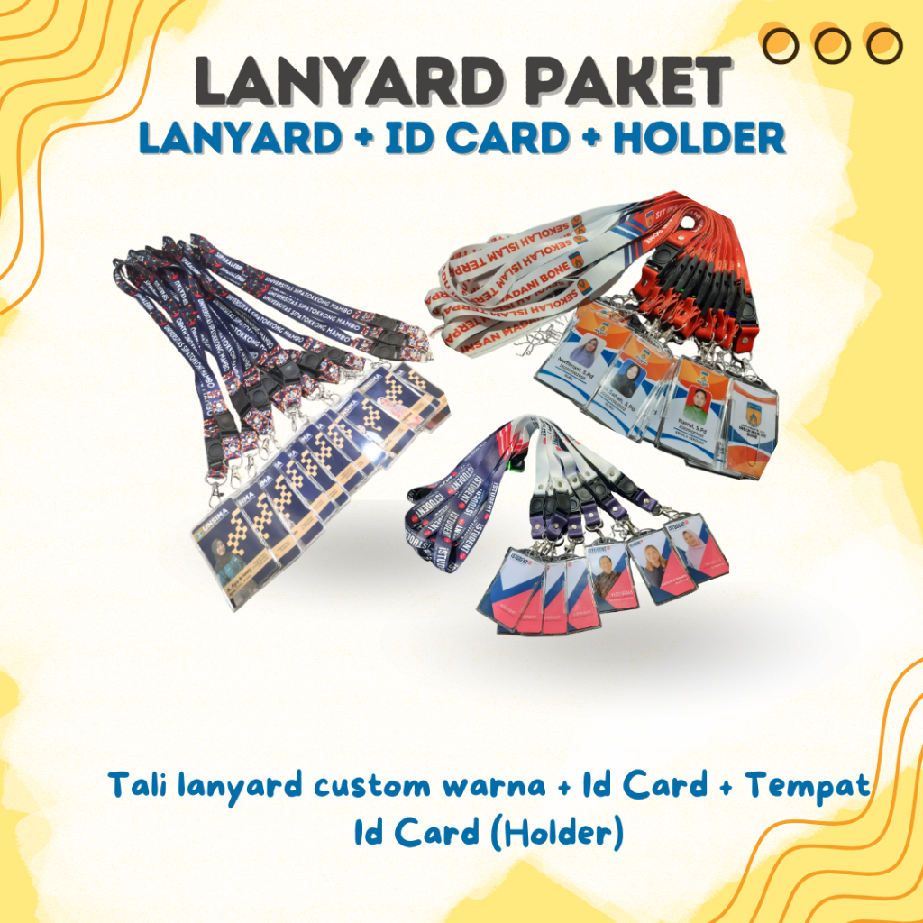 

LANYARD PAKET - TALI LANYARD, ID CARD, TOPLA BENING