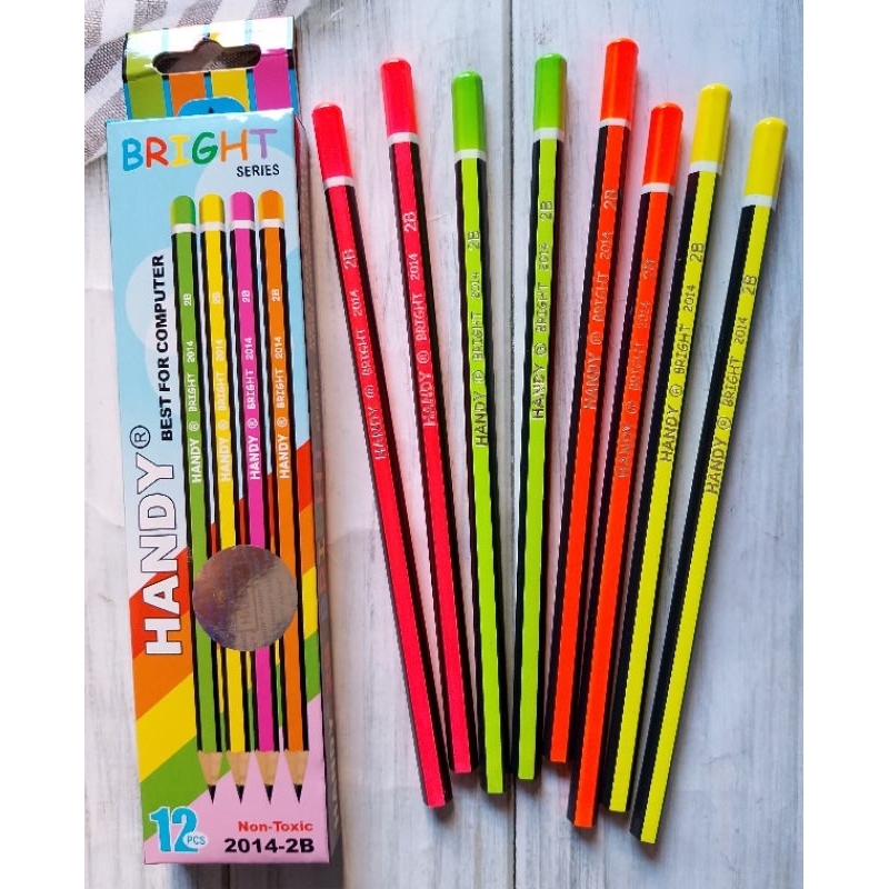 

(12PC) PENSIL 2B HANDY 2014 COVER WARNA NEON