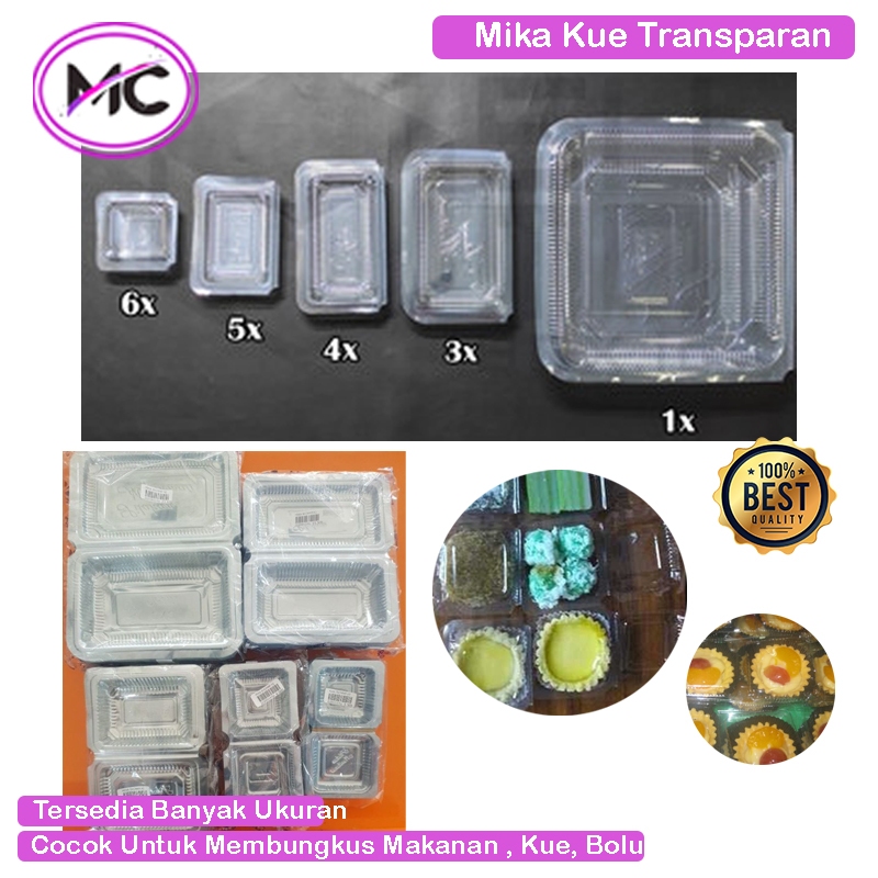 Mika Plastik Makanan A7 A6 A5 A4 Box Kotak Mika Kue Ukuran Kecil Bening Tebal Wadah Penyimpanan Kue 