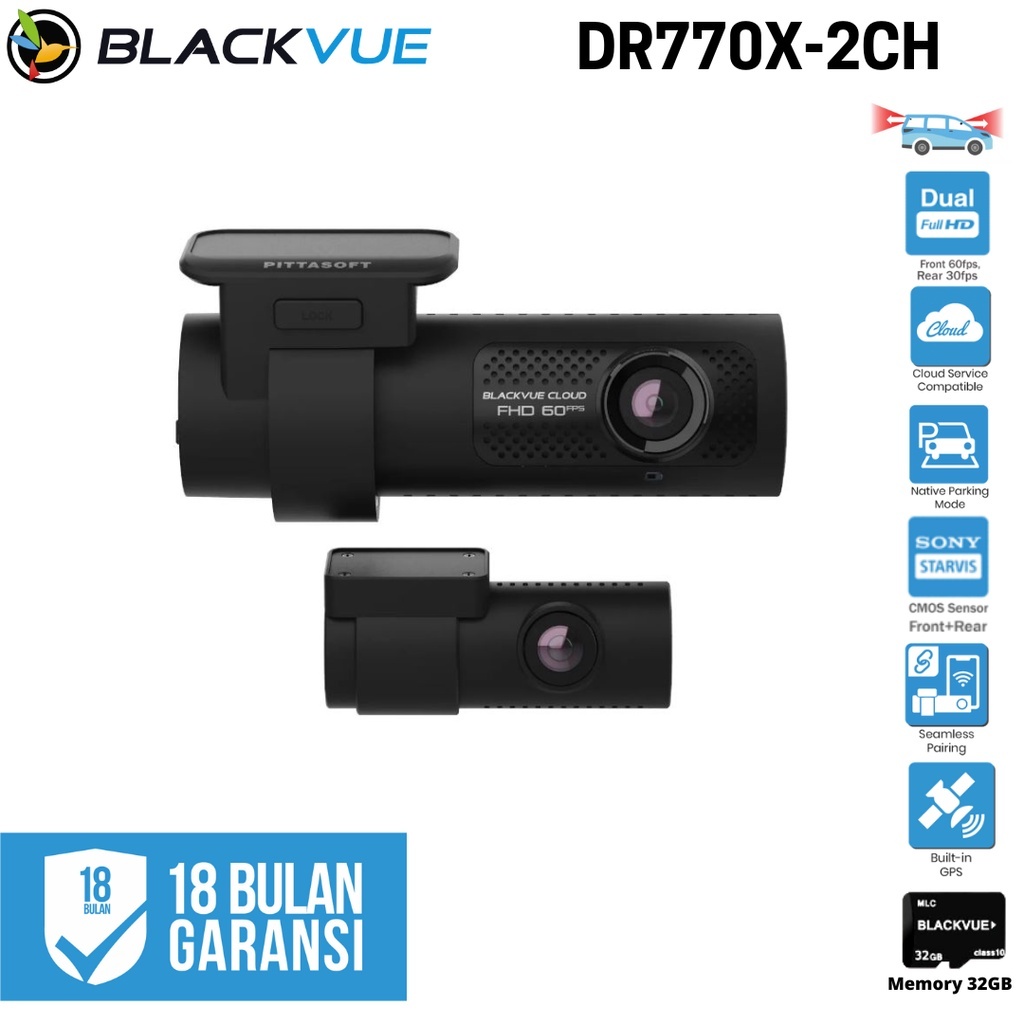 Blackvue DR770X-2CH Full HD Cloud, Wifi, GPS, Parking Mode Dashcam Mobil