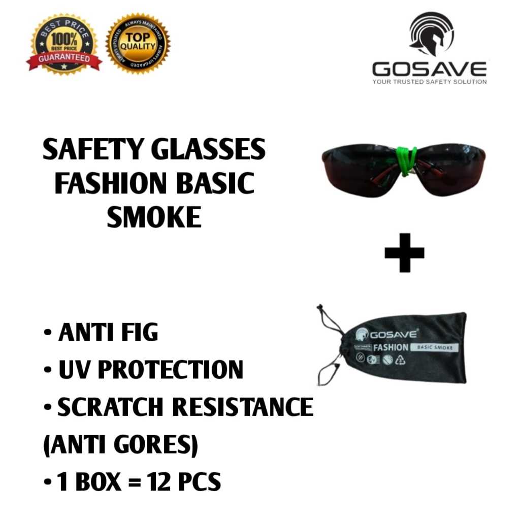Gosave Kacamata Fashion Smoke Hitam Kacamata Safety Smoke Kacamata Safety Fashion Merk Gosave Safety