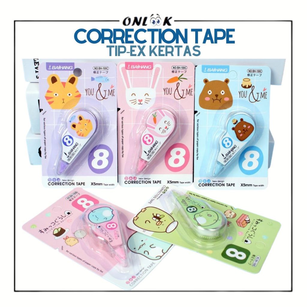 

Correction Tape Roll Karakter Paper Gulungan Pita Koreksi Tipex Kertas Penghapus Pulpen Tidak Mudah Robek Perlengkapan Alat Tulis