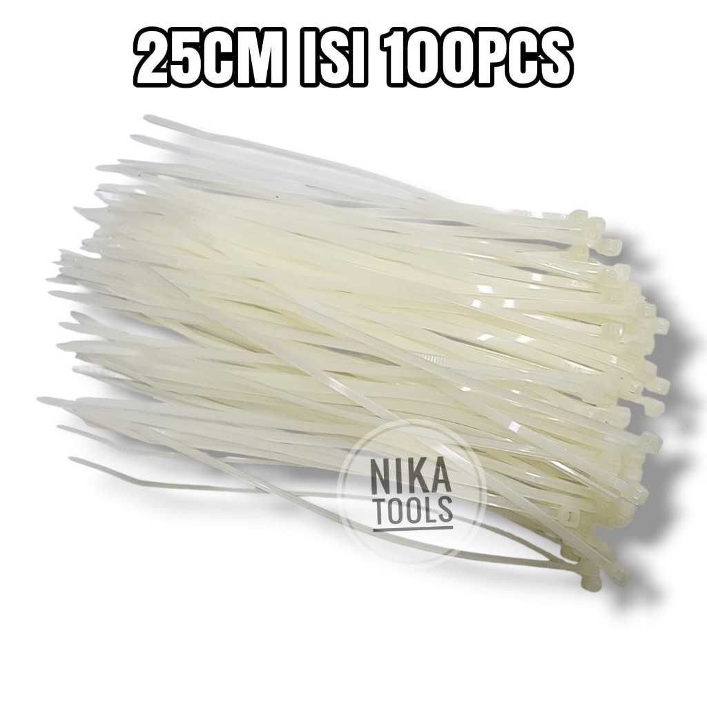 

Kabel Tis 25 cm 250 mm Cable Ties Tie Nylon Nilon Putih 100 pcs
