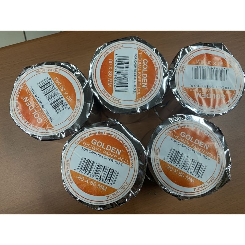 

Kertas Thermal Golden 80mm×80mm||warna hitam