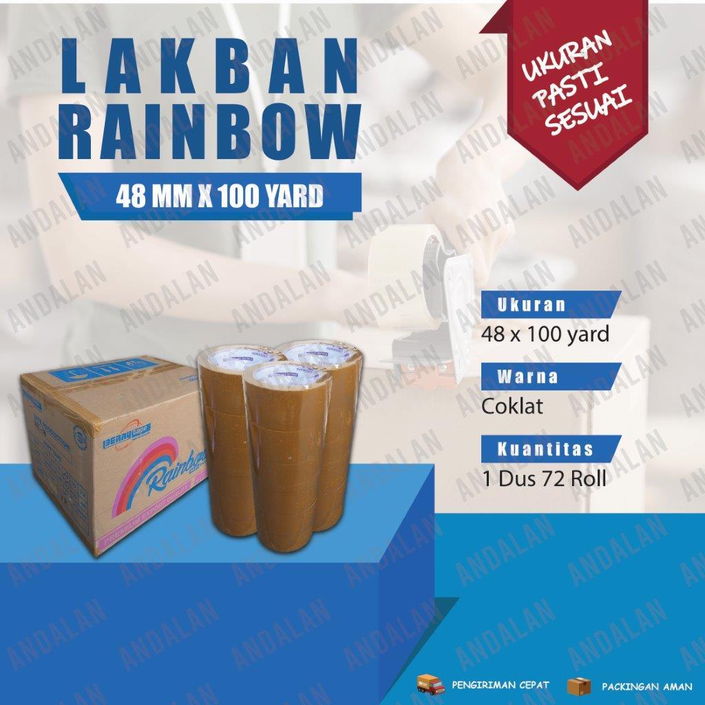 

Lakban Coklat Rainbow 48mm x 100 Yards