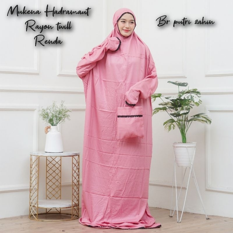 MUKENA TERUSAN HADRAMAUT RAYON TWILL JUMBO