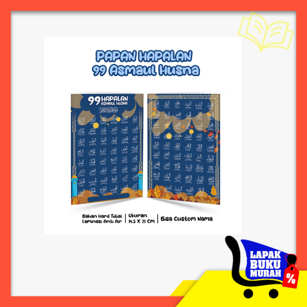 

Table Papan Hapalan Custom + Nama 99 Asamul Husna Bahan Hard Tebal Laminasi Anti Air , Depan Belakang Varian Warna Biru