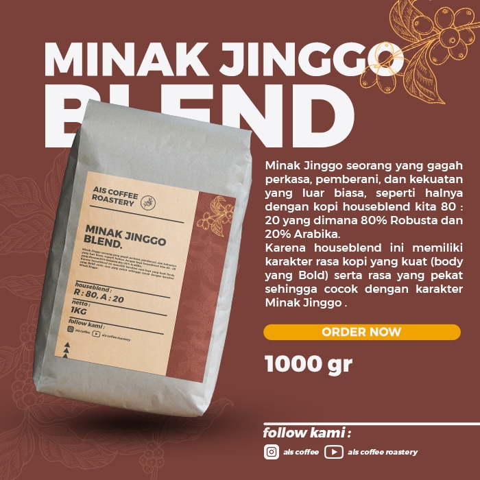 

Kopi Banyuwangi 1KG A:20 R:80 House Blend Coffee Bean