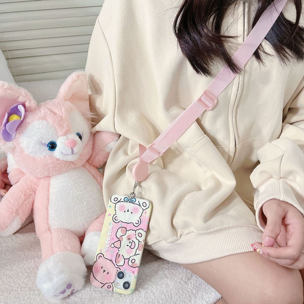 TALI GANTUNGAN HP WARNA PINK PEACH/ TALI LANYARD PINK PEACH