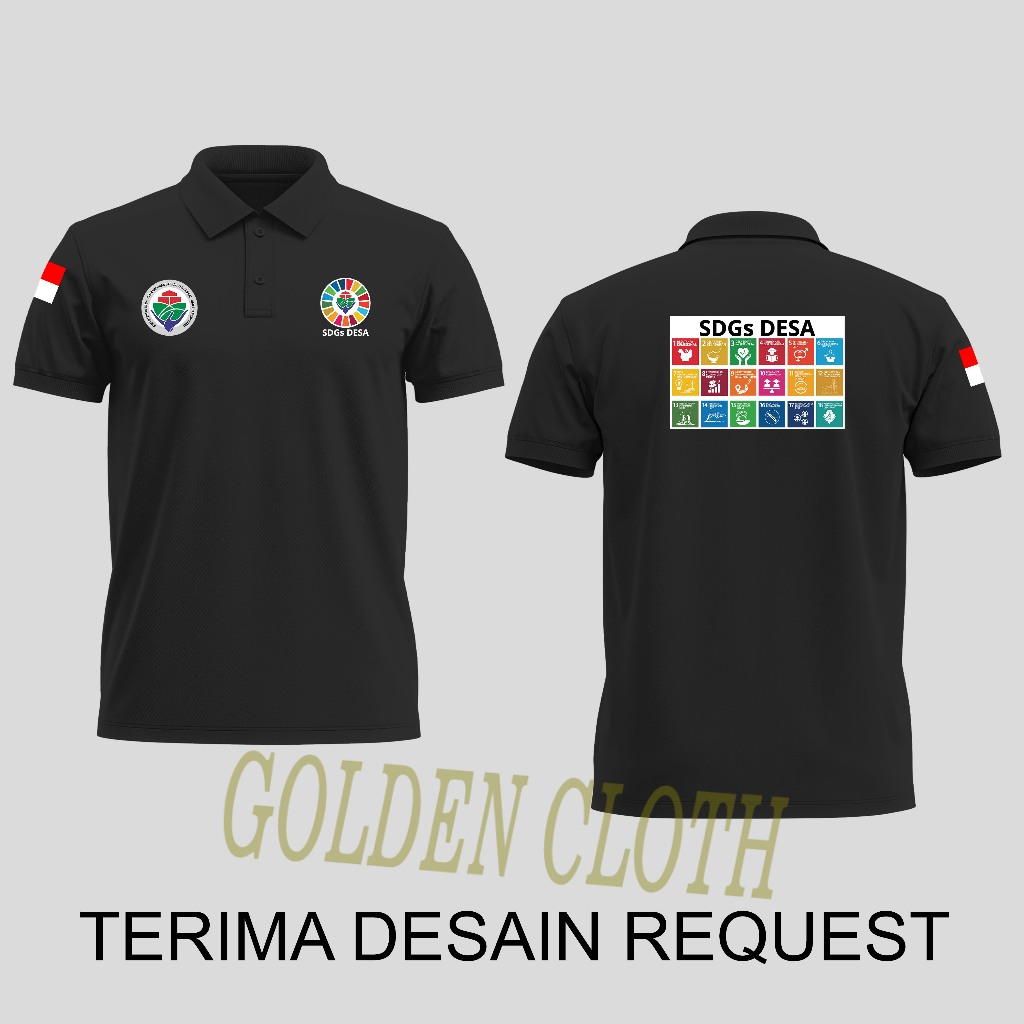 POLO SDGS DESA BAJU SDGS + nama desa full sablon BAJU SDGS DESA LENGAN PENDEK