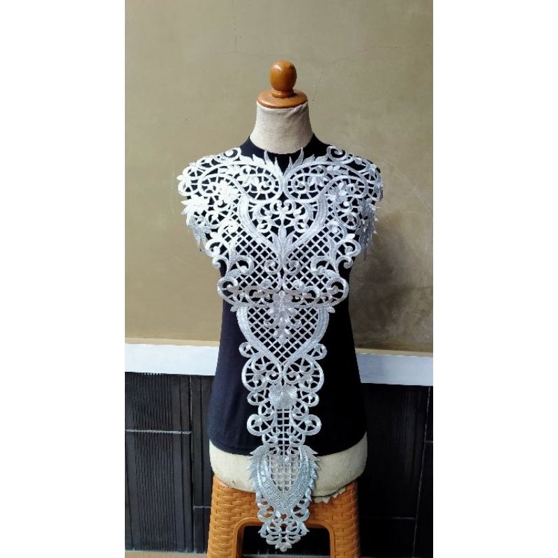 Bordir Aplikasi Gaun Kebaya/Bordir Kerancang