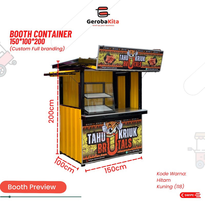 Booth Container 150x100x200 Custom Full Branding
