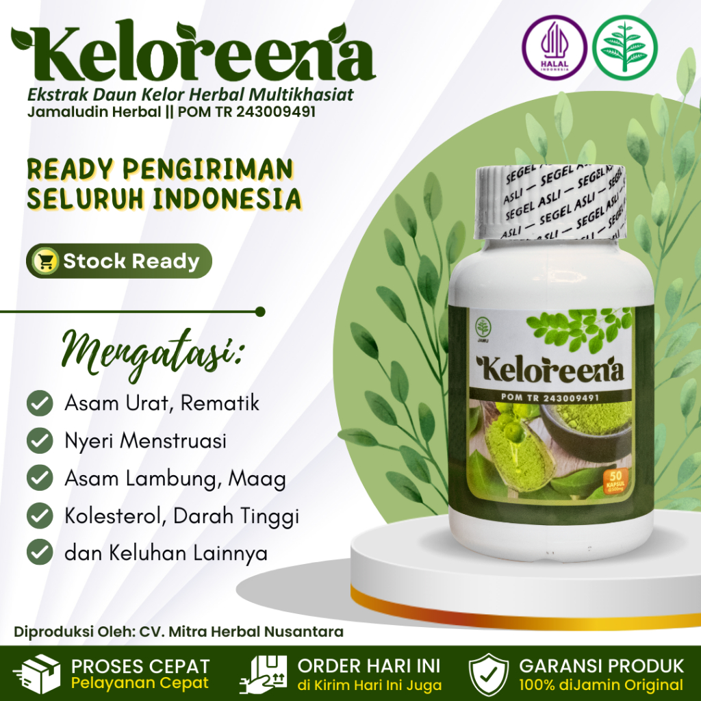 Keloreena, 50 & 100 Kapsul, 100% Original - Solusi Herbal Kolesterol