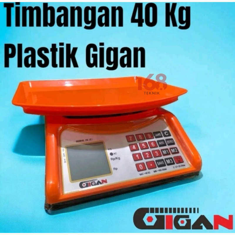 168Teknik Timbangan Duduk PVC 40Kg GIGAN Orginal/Timbangan Duduk Digital Plastik 40 KG GIGAN