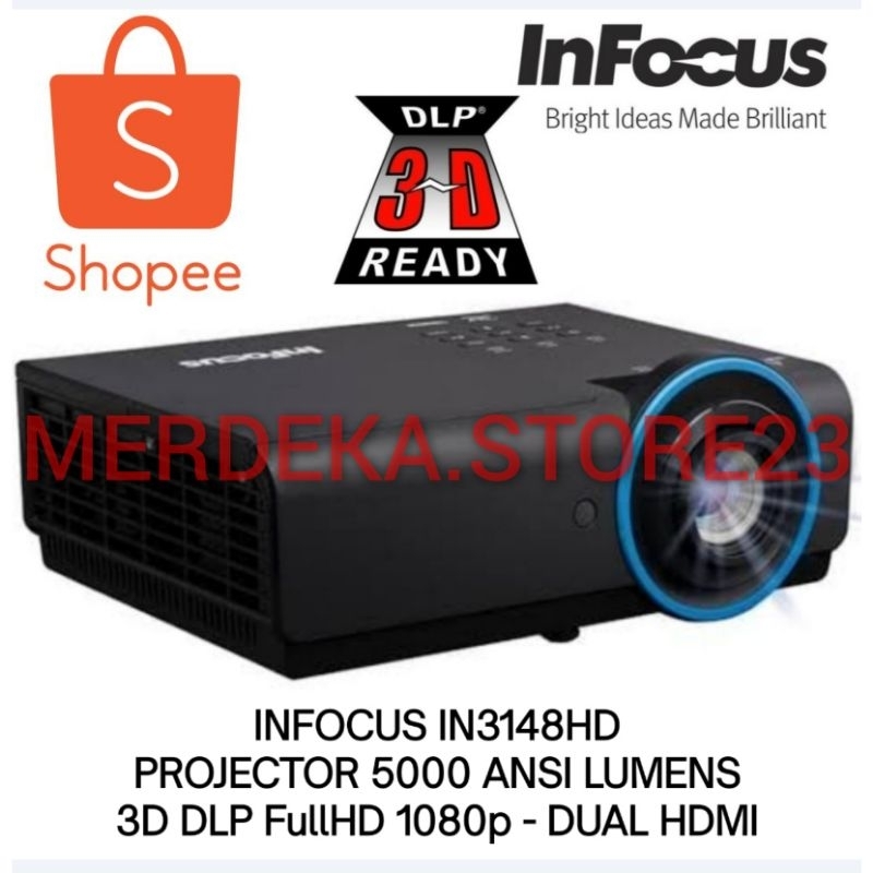 PROYEKTOR INFOCUS IN3148HD FullHD 1080p (1920x1080) 3D DLP PROJECTOR 5000ANSILUMENS DUAL HDMI - BRIG