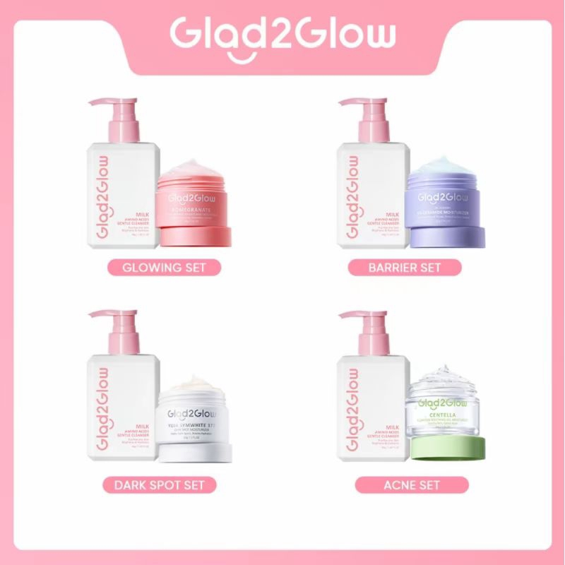 GLOWING SET GLAD2GLOW | SABUN MUKA + MOISTURIZER GLOWING SET GLAD2GLOW