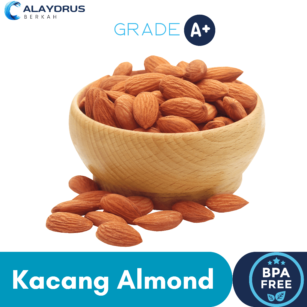 

bGF Kacang Almond Kupas Matang Panggang 1Kg Roasted Premium Sehat Renyah Siap Makan Tanpa Pengawet