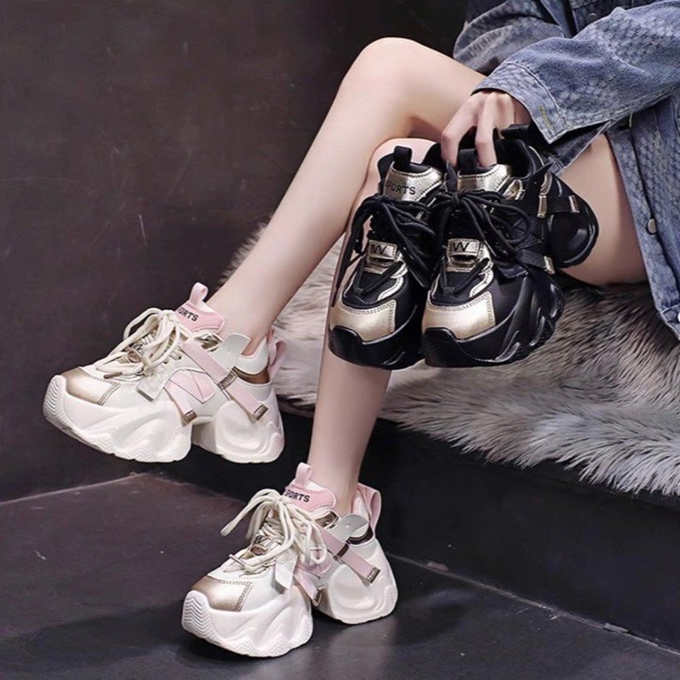 Sepatu Sneakers Tinggi Wanita Sepatu Perempuan Sneakers Hak Tinggi Cewek Kasual Import Terbaru  SP-3