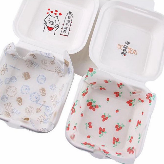 Terbaru Wax Paper Baking Paper Motif 18x18 CM Kertas Alas Cake Bento Kertas Bungkus Motif Alas Korea