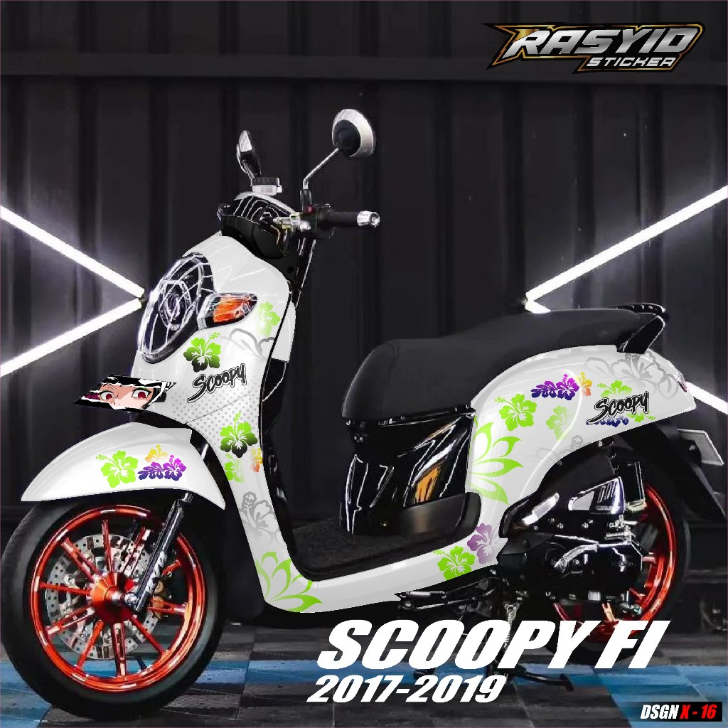 Sticker Decal Full Body Honda Scoopy FI 2017 2018 2019 Decal Sticker Scoopy Gambar Bunga Simple