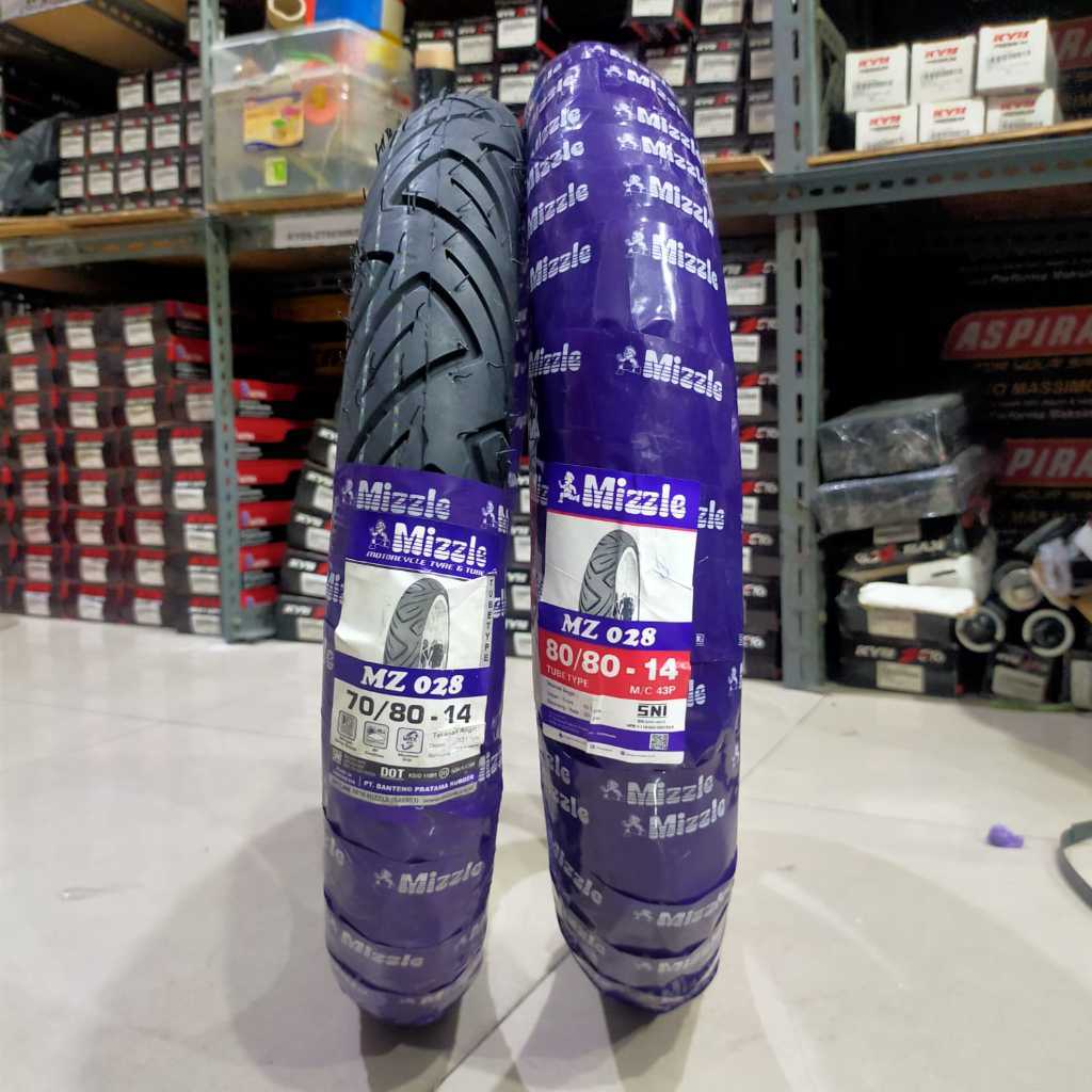 Ban Motor Mizzle MZ028 70/80-14 80/80-14 Tube Type Ring 14 Untuk Beat Vario Mio Scoopy