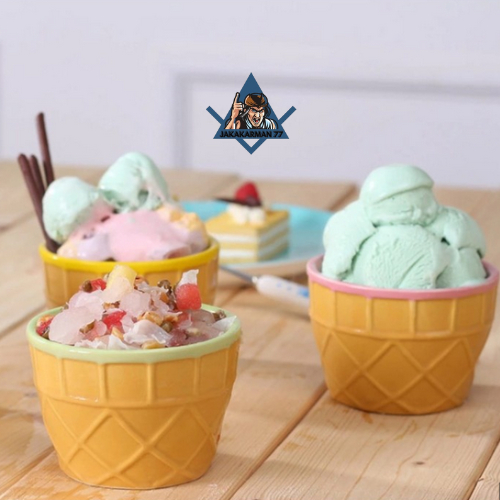 Mangkok Mangkuk Es Krim Ice Cream Bowl Mangkok Masker Plastik Set Sendok Lucu
