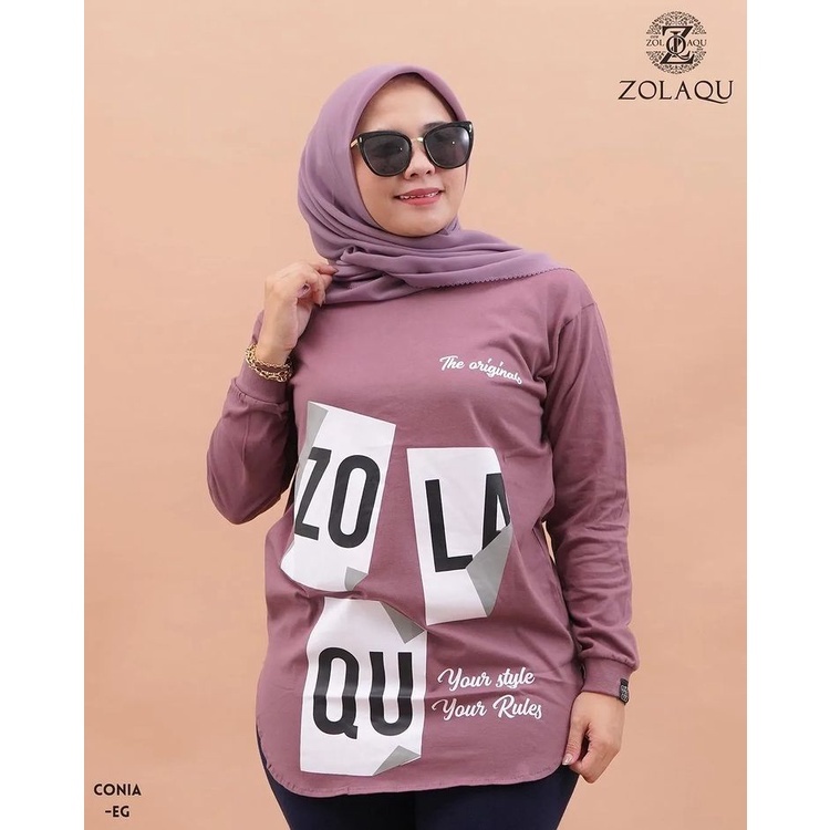 Koas Semi Tunik lengan panjang Cotton Combed 24s ZOLAQU size M-4L