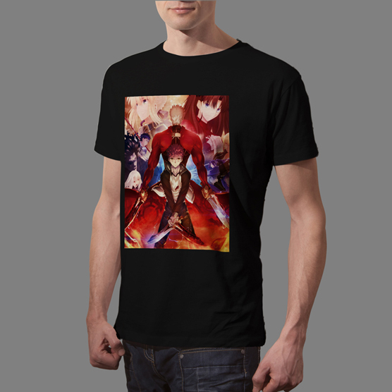 Kaos Fate Stay Night Unlimited Blade Works Tshirt Bahan 100% Cotton Black & White | Casual T-SHIRT S