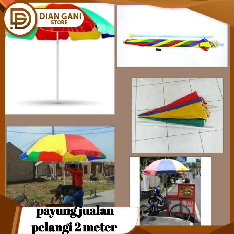 Payung pantai 200CM/ Payung Cafe /Payung Tenda Pelangi 200cm Payung Jualan