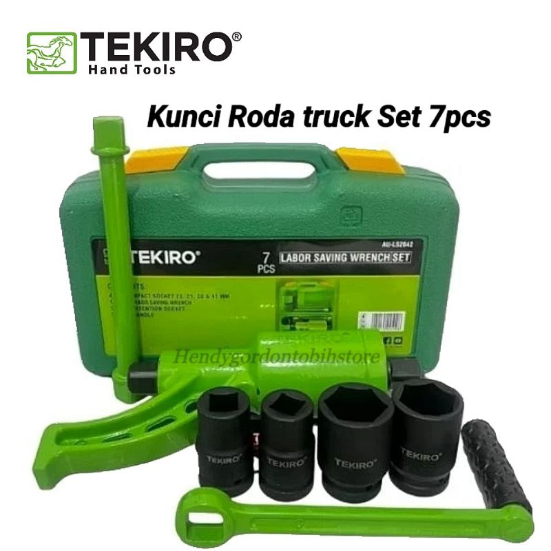 TEKIRO Kunci torsi roda truk set 7pcs / kunci roda truk ukuran 20 21 38 41mm / impek manual Kunci ro
