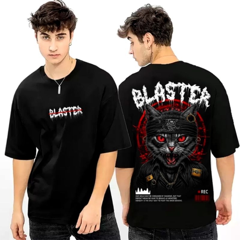 kaos distro pria motif kucing blaster varian warna kaos terbaru dan terlaris 2024 / kaos motif kata-