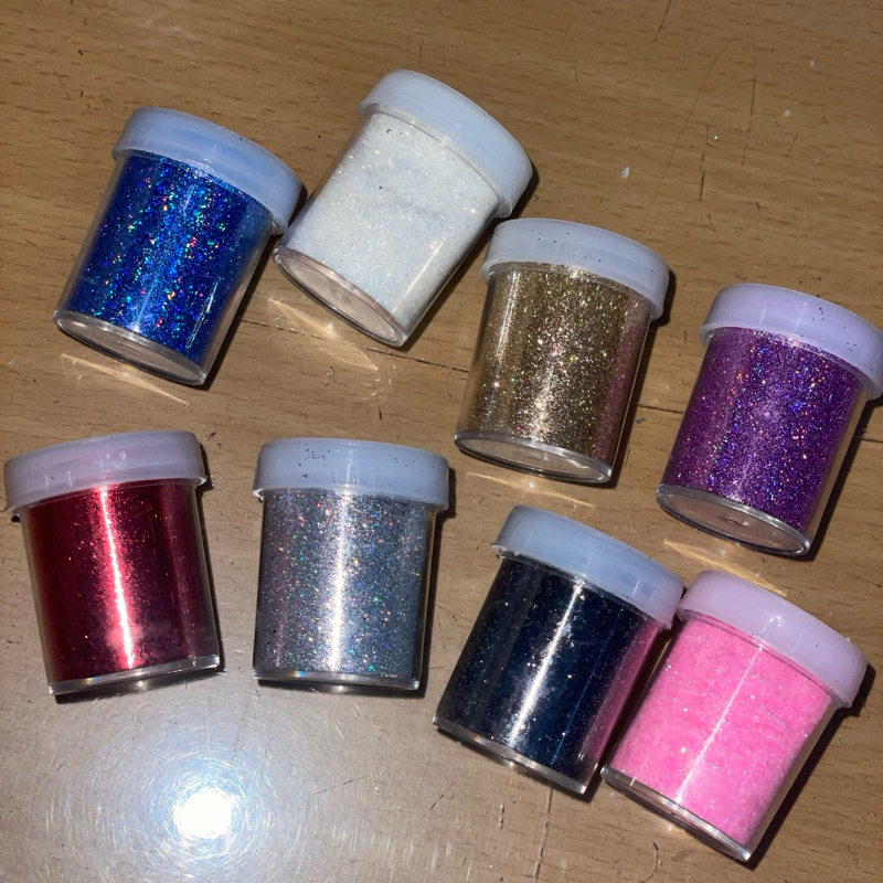 

Glitter bubuk Dekorasi Glitter powder warna warni gold silver emas pink biru 20ml