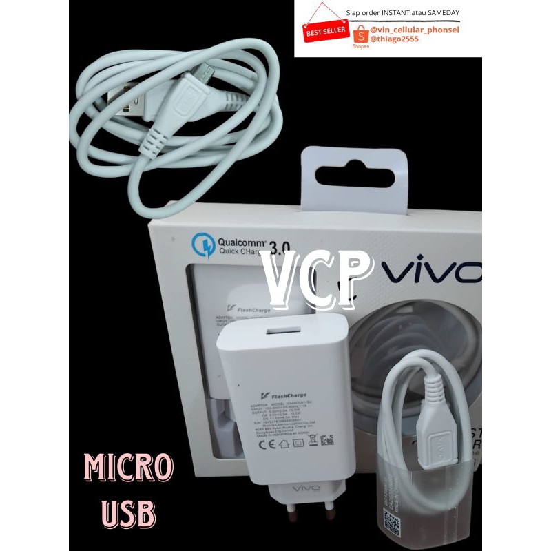 Charger Vivo Flashcharge Casan Vivo Y12s Y20 Charger Vivo Micro USB Y17 Y15s Charger Ori Vivo Y01 Y0