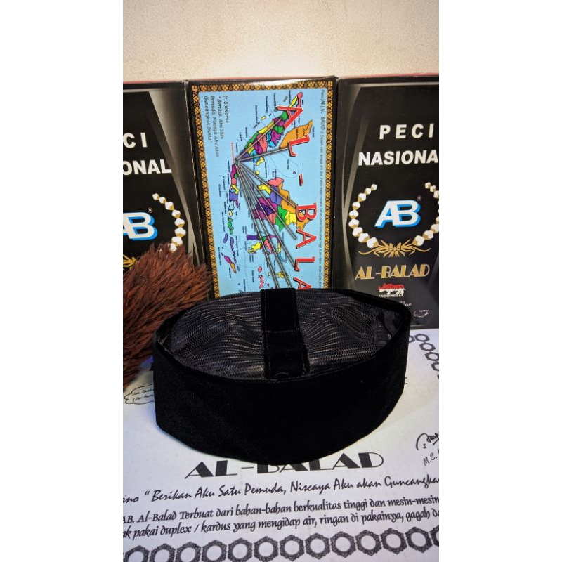 Peci songkok albalad peci hitam pria muslim motif ac ml
