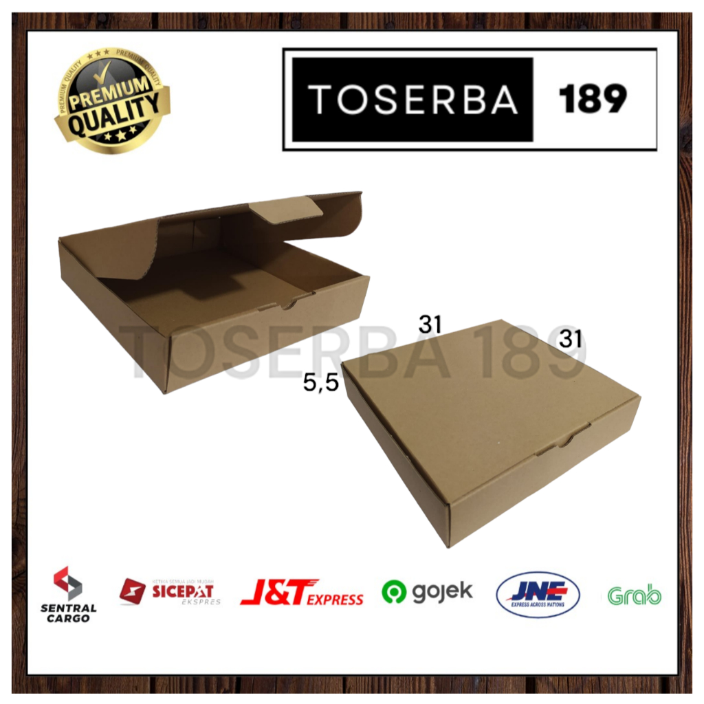 

kardus packing diecut/box pizza uk 31x31x5,5 cm