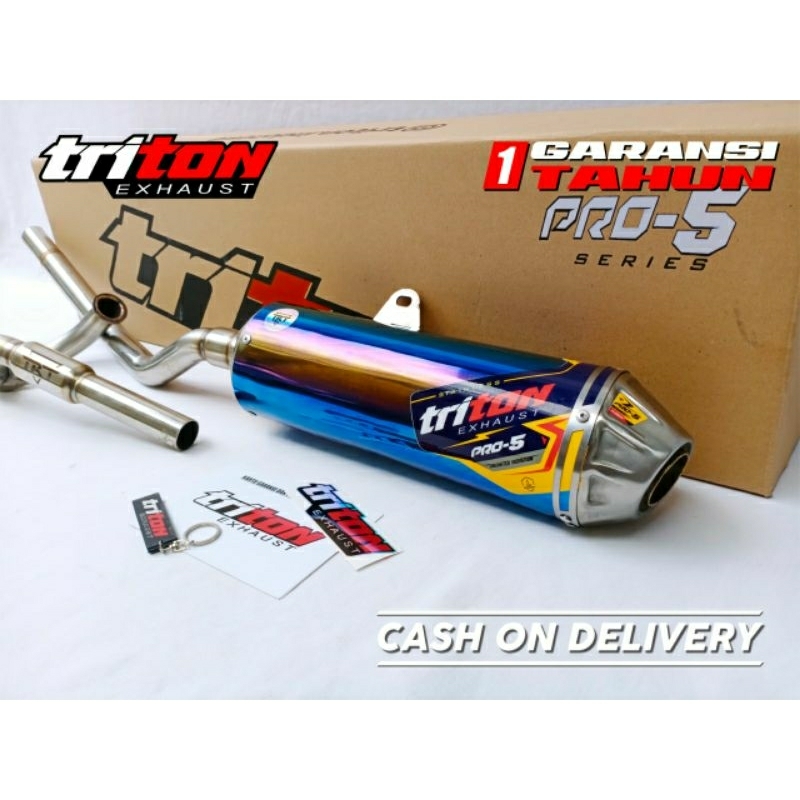 Knalpot  CRF 150, KLX, WR155, DTRACKER, ORIGINAL TRITON Exhaust Tipe Pro 5 blue