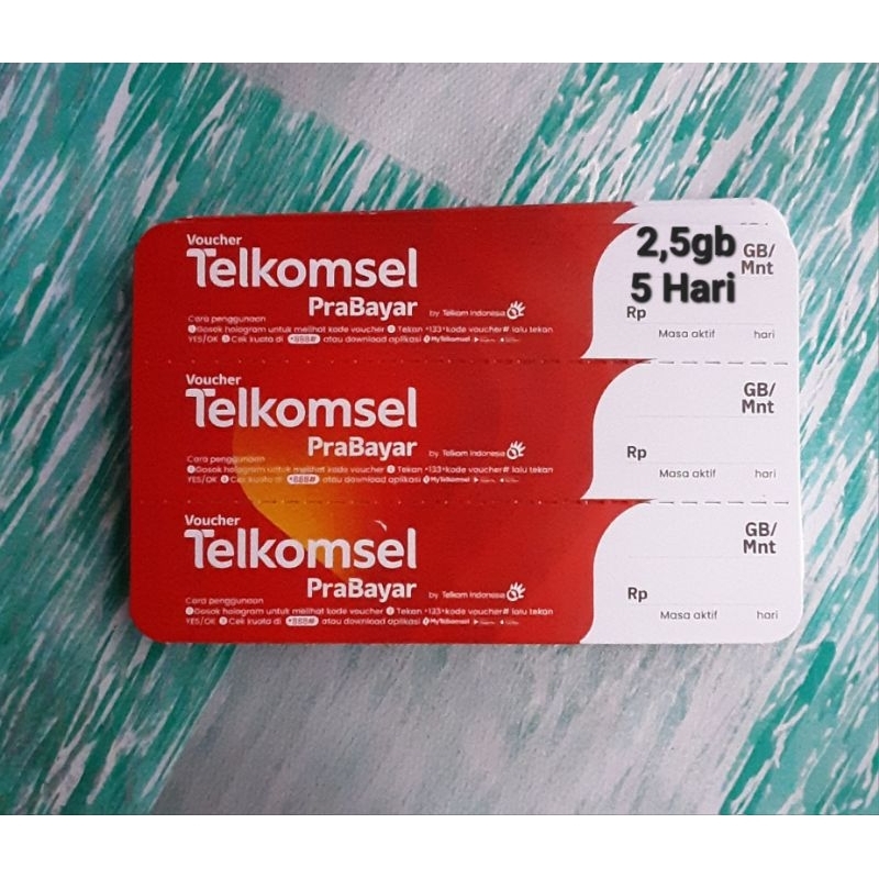 New Voucher Telkomsel 2,5GB 5 hari, Zona 2 Kalimantan ( Varian Baru )