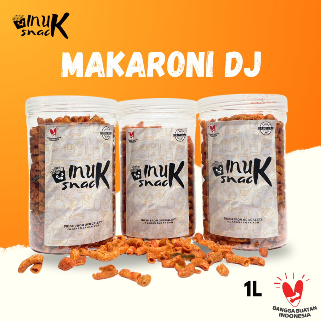 

MAKARONI DJ Kemasan Toples 1 Liter | Inuk Snack