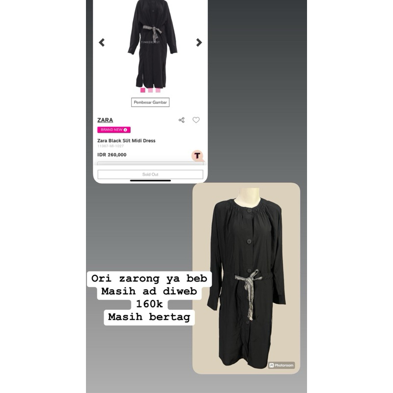 TUNIK ZARA ORI MASIH BERTAG