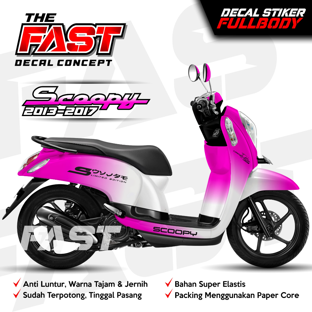 dekal SCOOPY FI 2013 2017 Bunglon Fullbody - Decal Stiker SCOOPY 2013 Terbaru Gradasi Bunglon Putih