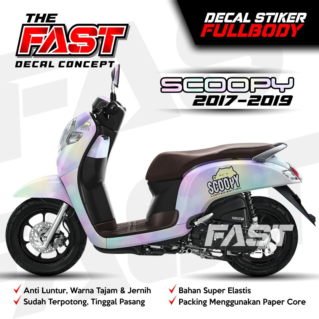 Dekal scoopy tahun 2017-2019 fullbody motif karakter lucu bisa cod striping scoopy 2017-2019