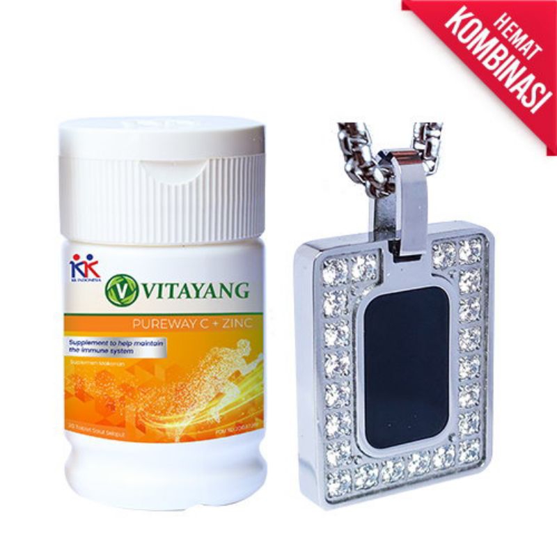 1 KK Liforce Square Stone #2 FREE Suplemen Kalung Kesehatan Original Energi Skalar Anti Radiasi Elek