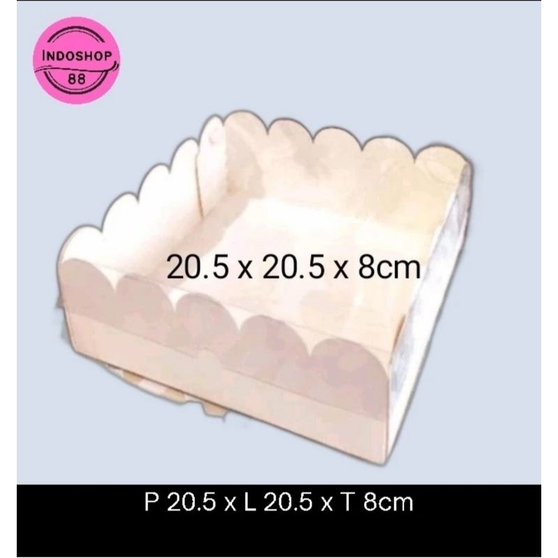 

BOX MIKA -PUTIH - DUS BOLU - KOTAK BROWNIES - KARDUS 20x20x8 (ISI : 10 PCS)