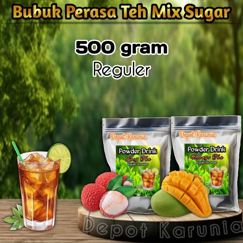 Bubuk Minuman Rasa Teh 500gr Serbuk Minuman Aneka Rasa Teh Kekinian Kemasan 500 gram